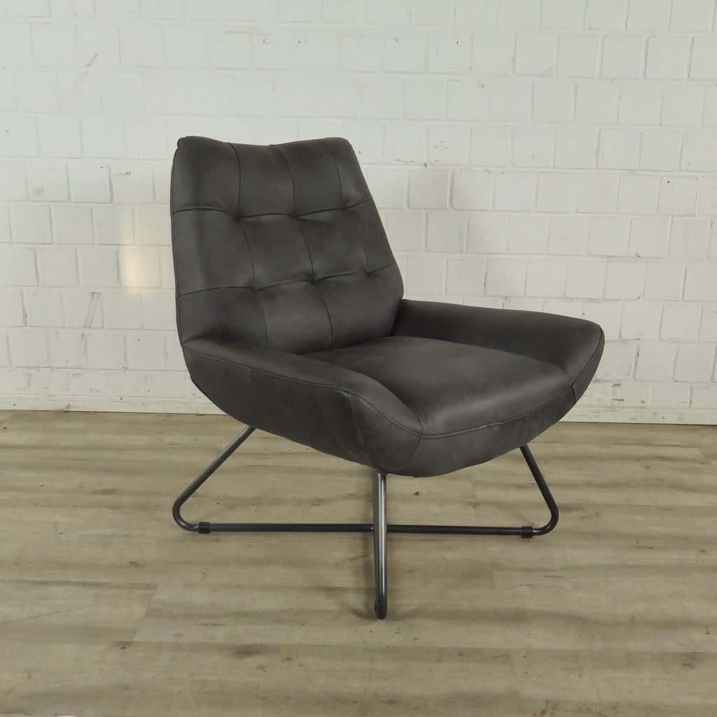 Sessel Leder Anthrazit 0,76 m