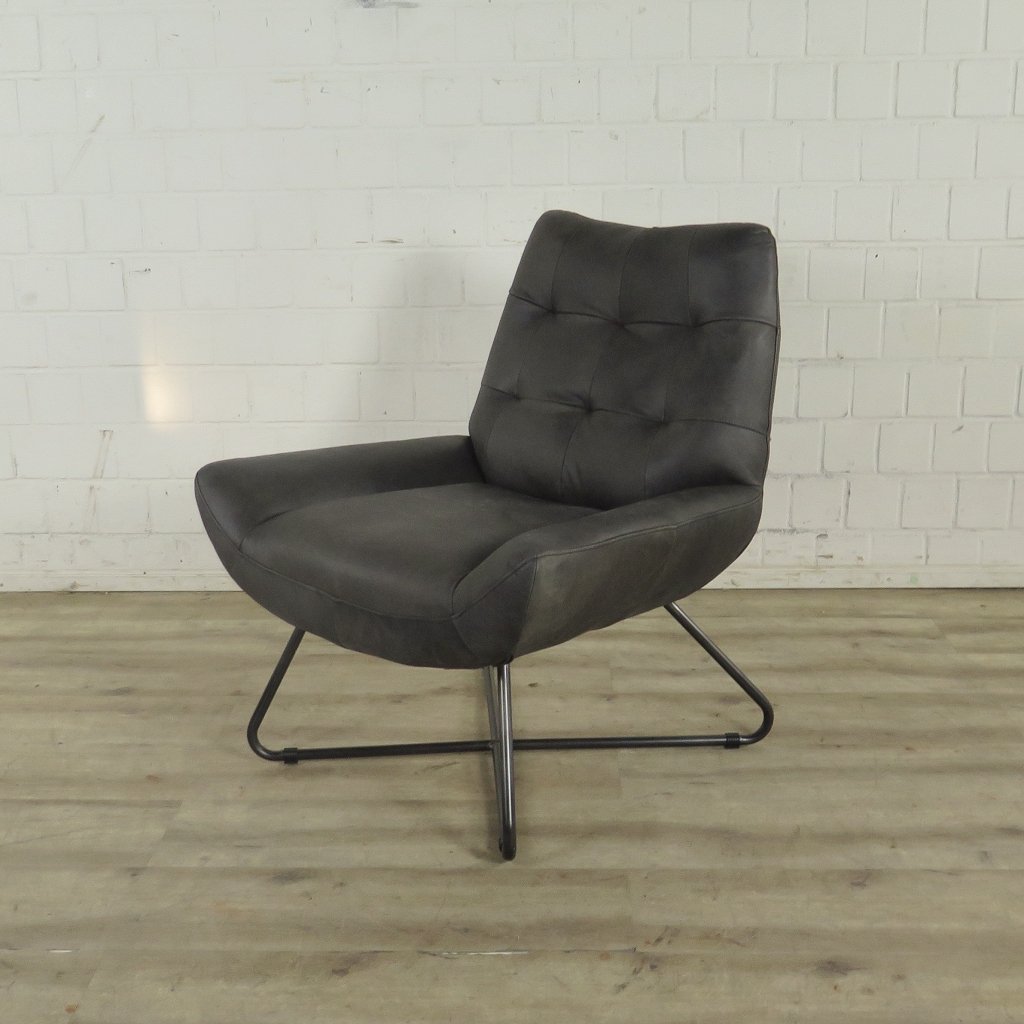 Sessel Leder Anthrazit 0,76 m