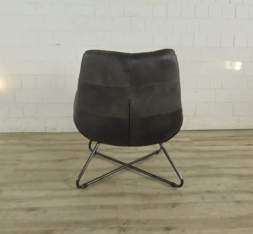 Sessel Leder Anthrazit 0,76 m