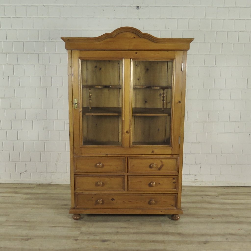 Bücherschrank Vitrine 1,10 m Kiefer