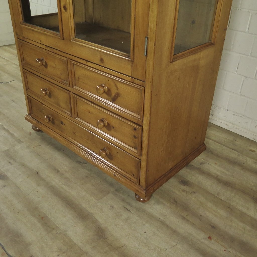 Bücherschrank Vitrine 1,10 m Kiefer