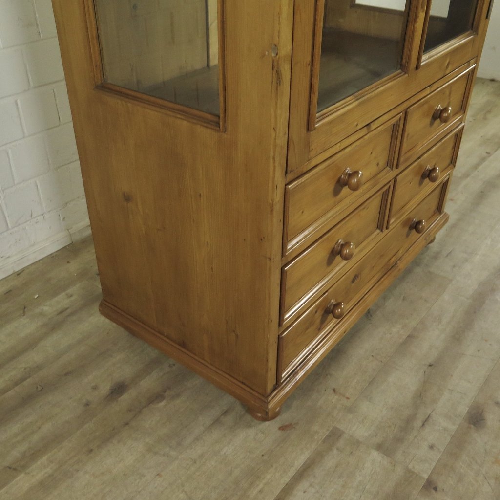 Bücherschrank Vitrine 1,10 m Kiefer