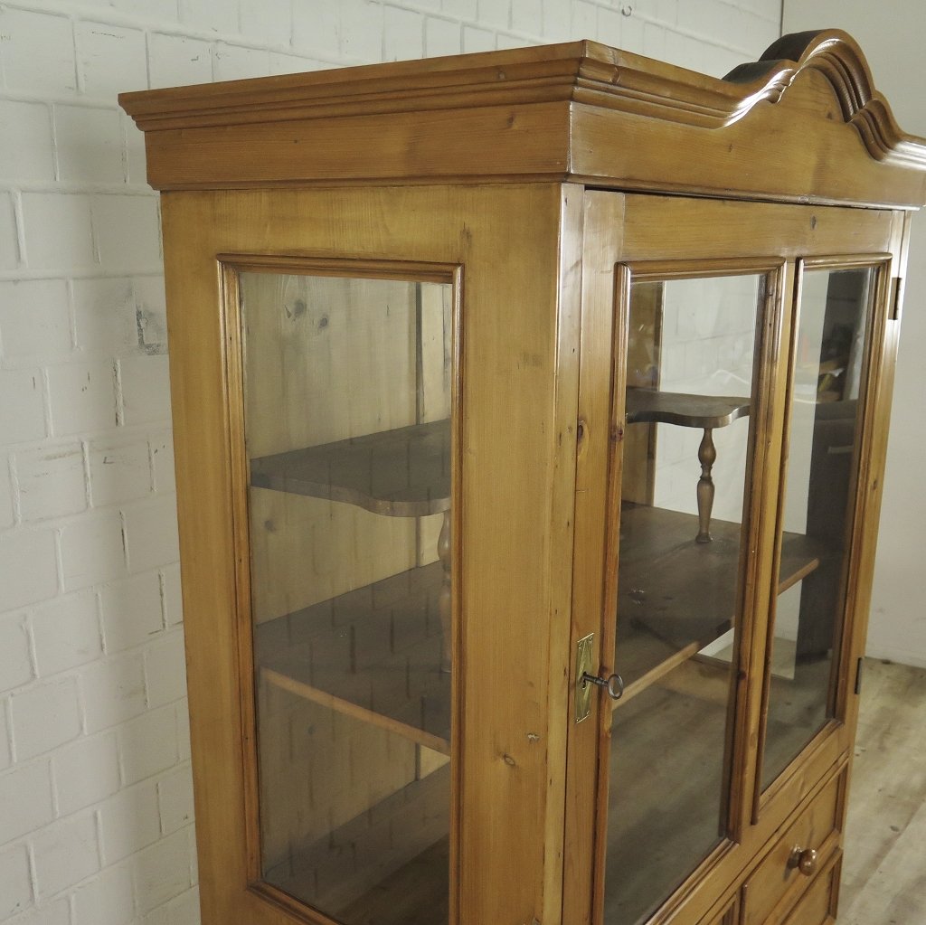 Bücherschrank Vitrine 1,10 m Kiefer