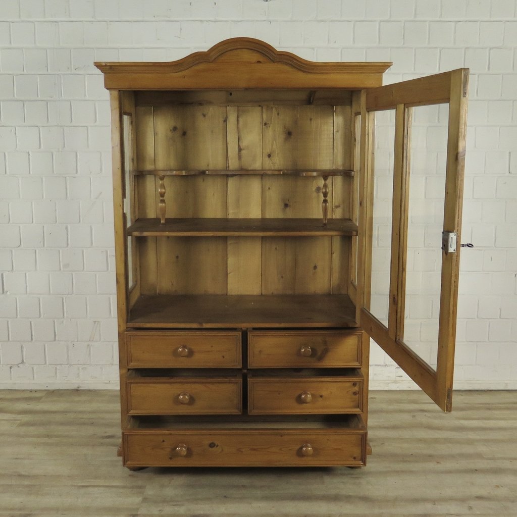 Bücherschrank Vitrine 1,10 m Kiefer