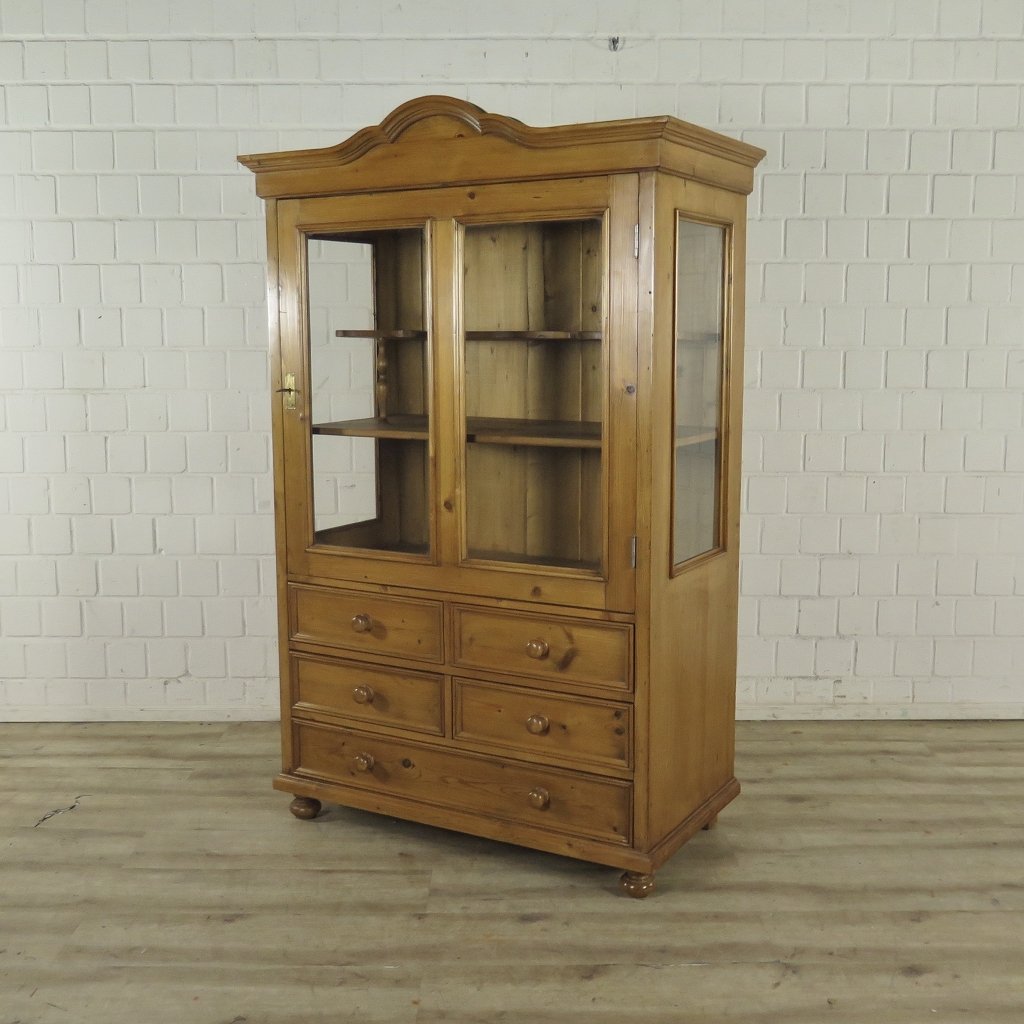 Bücherschrank Vitrine 1,10 m Kiefer