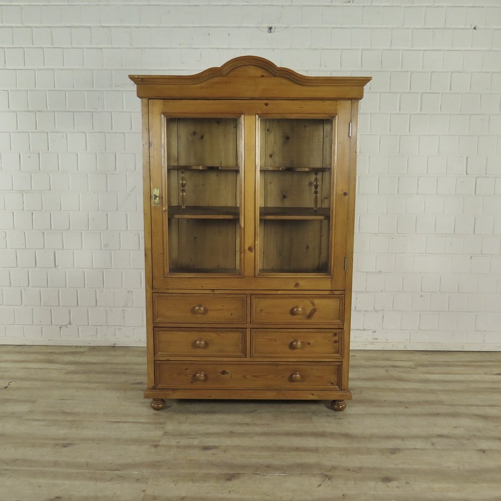Bücherschrank Vitrine 1,10 m Kiefer