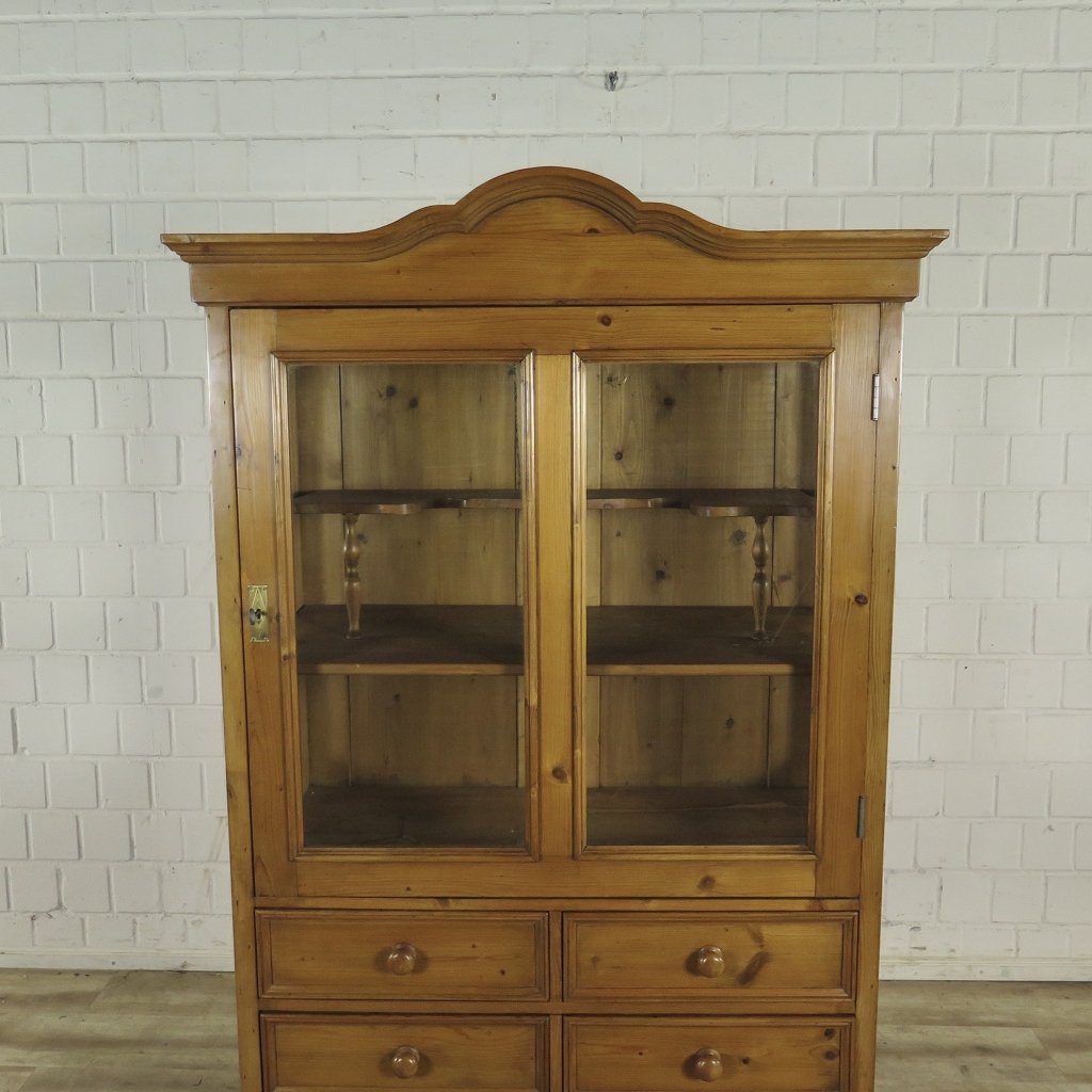 Bücherschrank Vitrine 1,10 m Kiefer