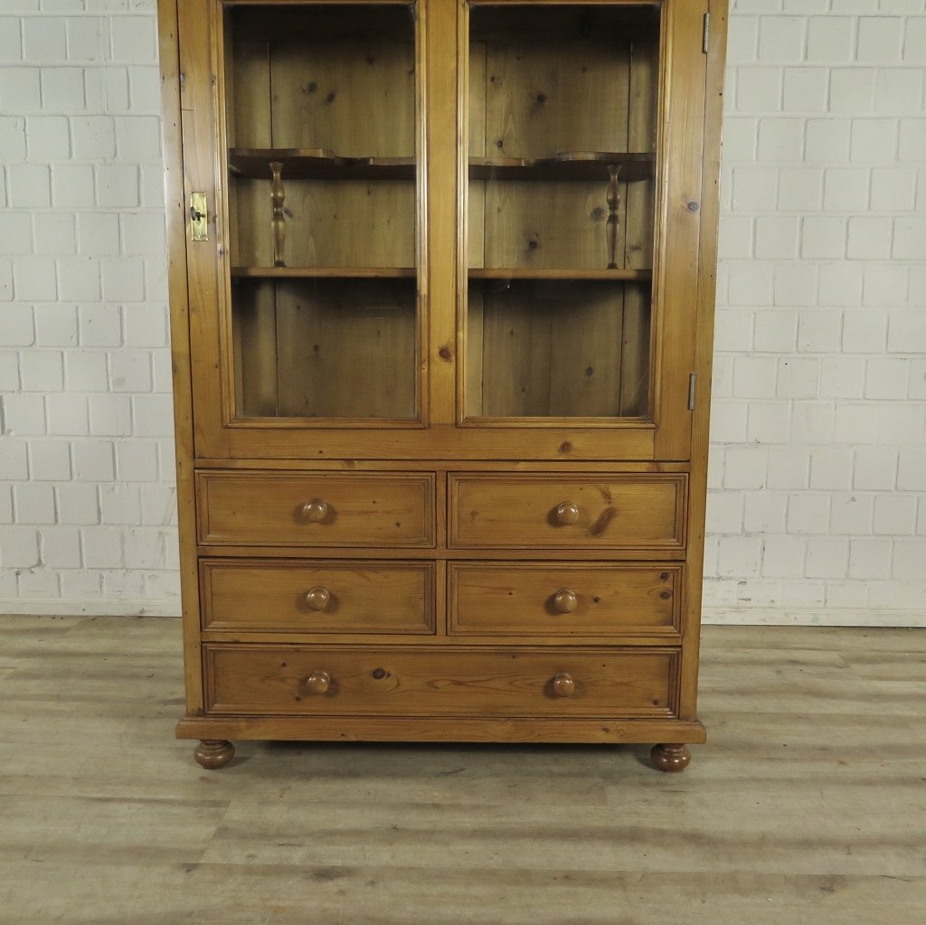 Bücherschrank Vitrine 1,10 m Kiefer