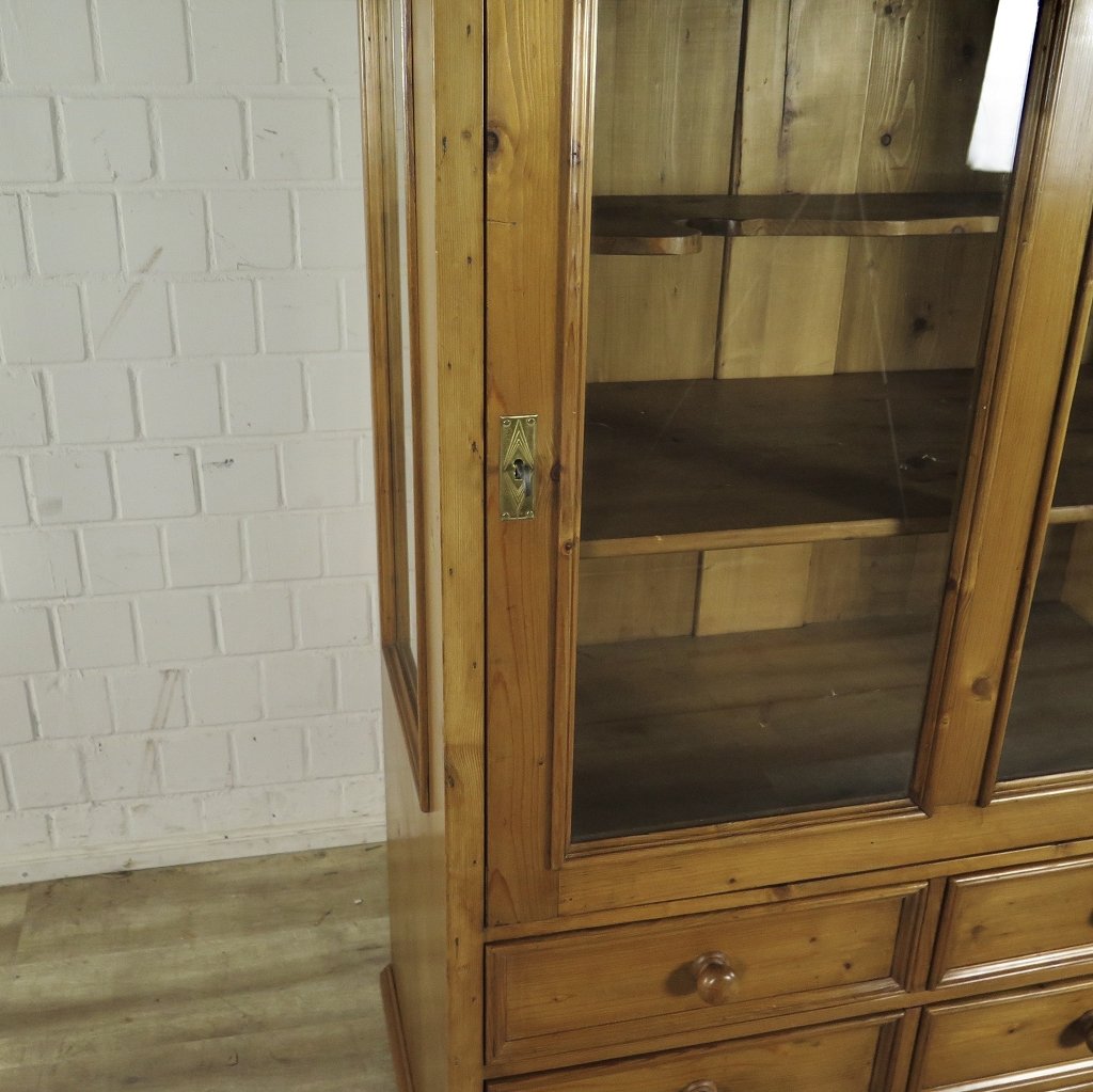 Bücherschrank Vitrine 1,10 m Kiefer