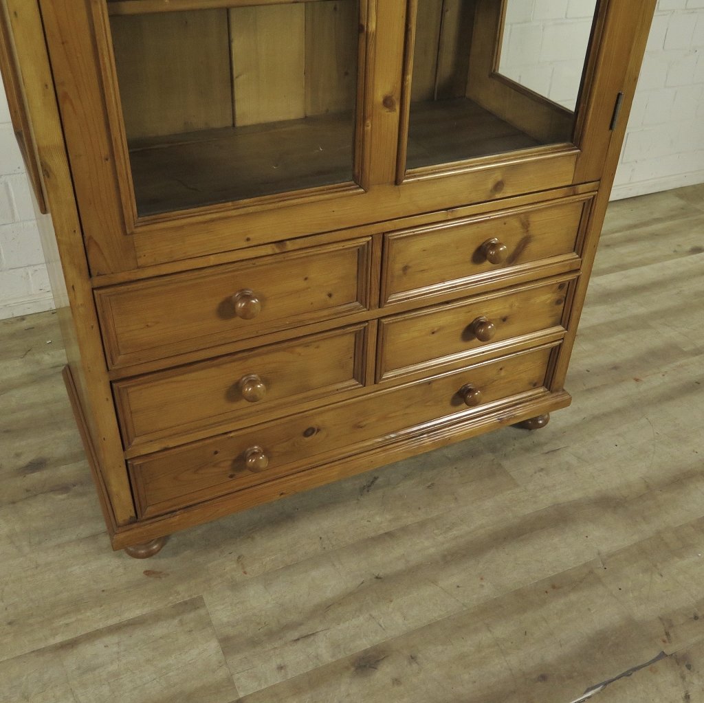 Bücherschrank Vitrine 1,10 m Kiefer