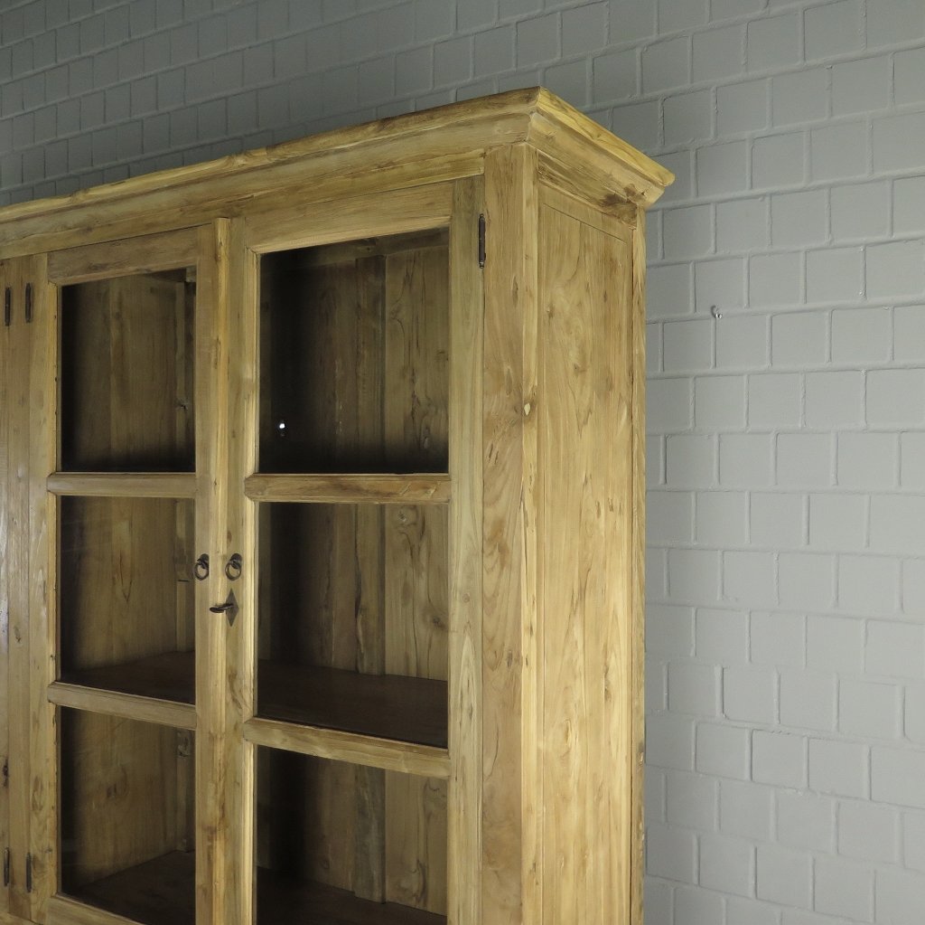 Vitrine Bücherschrank Teakholz 3,10 m