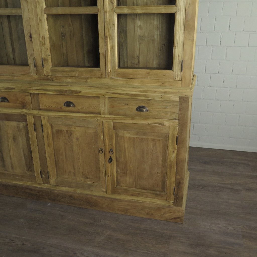 Vitrine Bücherschrank Teakholz 3,10 m
