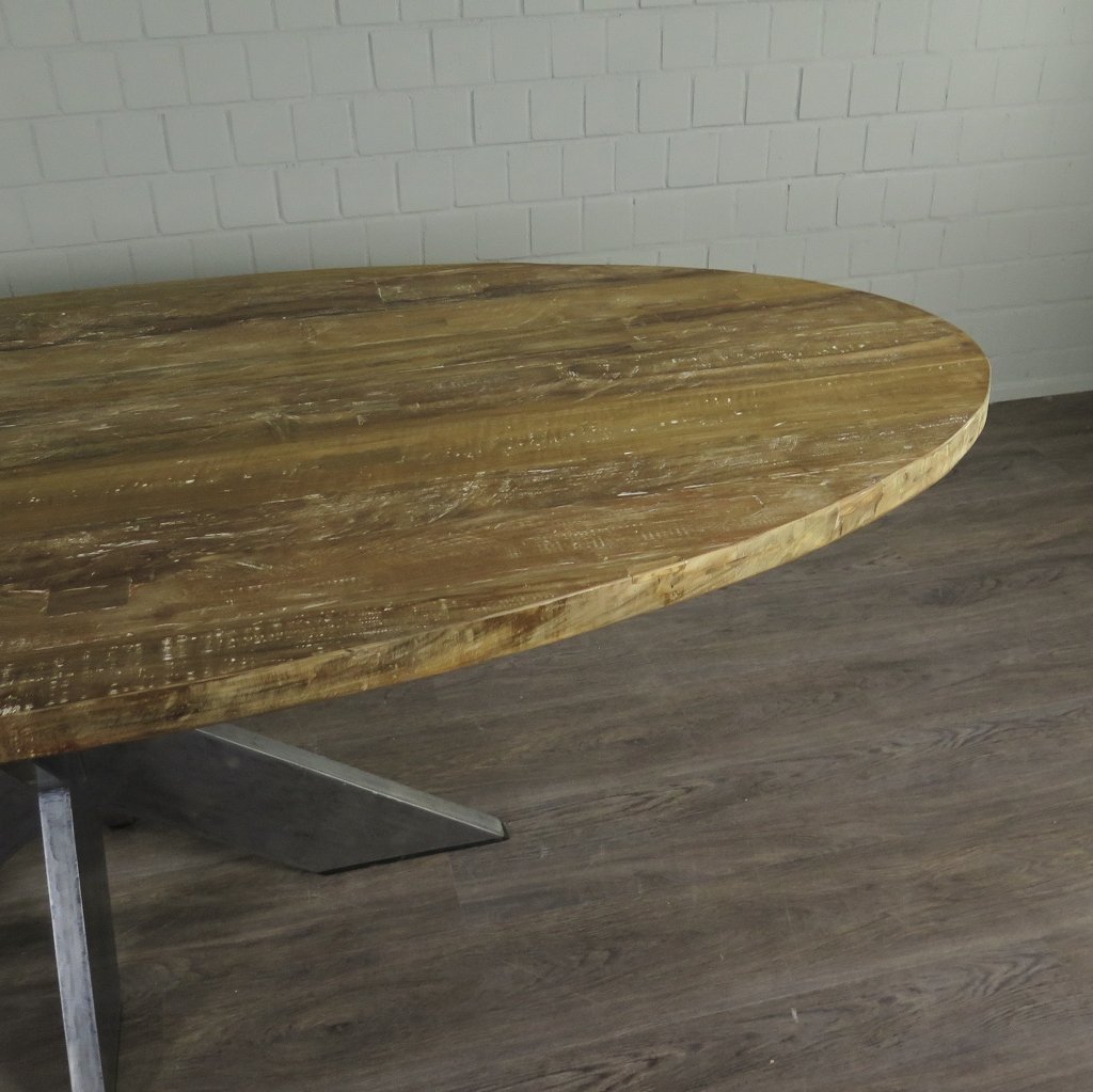 Esstisch Tisch Teakholz Oval 2,61 m x 1,10 m