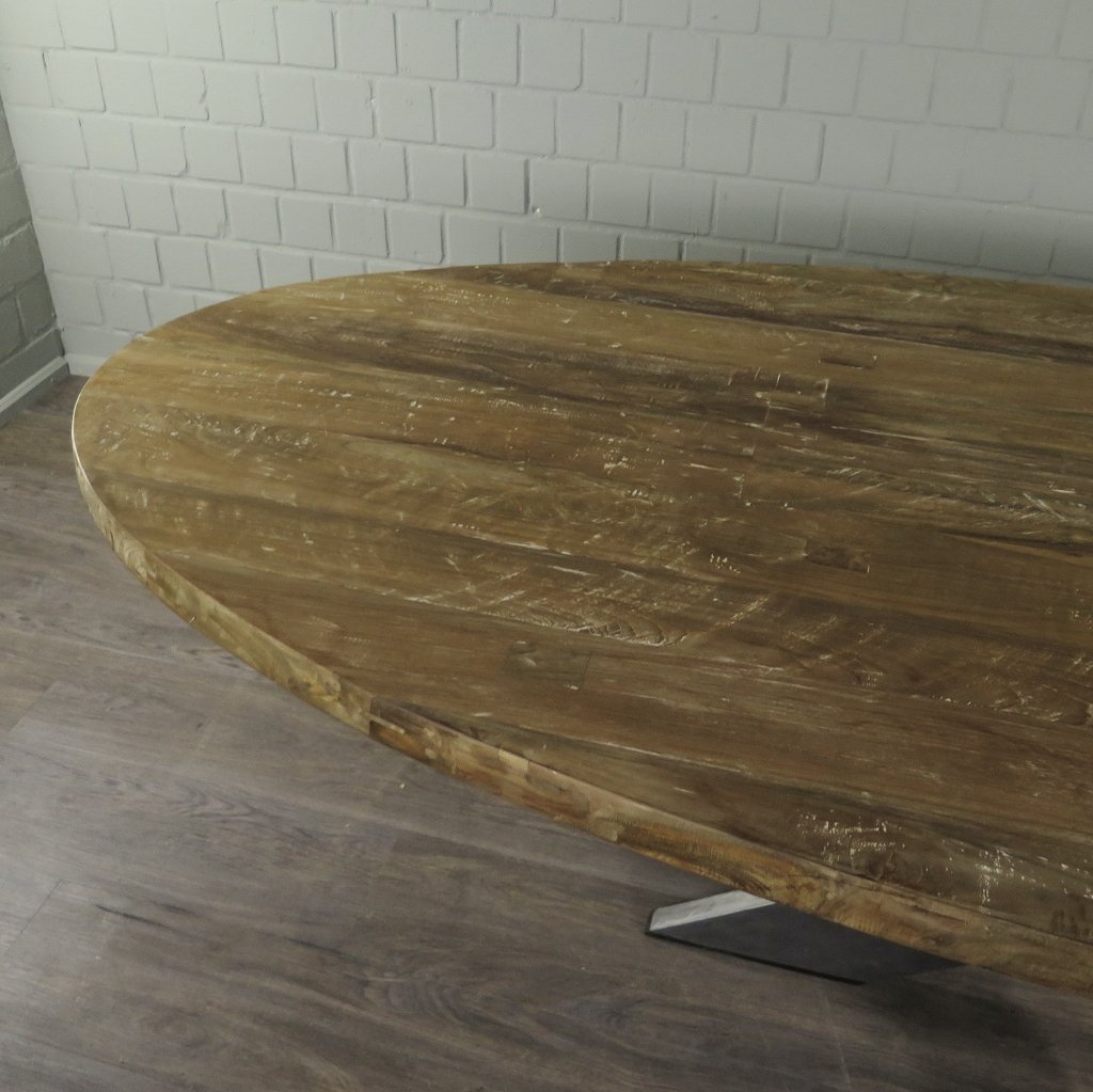 Esstisch Tisch Teakholz Oval 2,61 m x 1,10 m