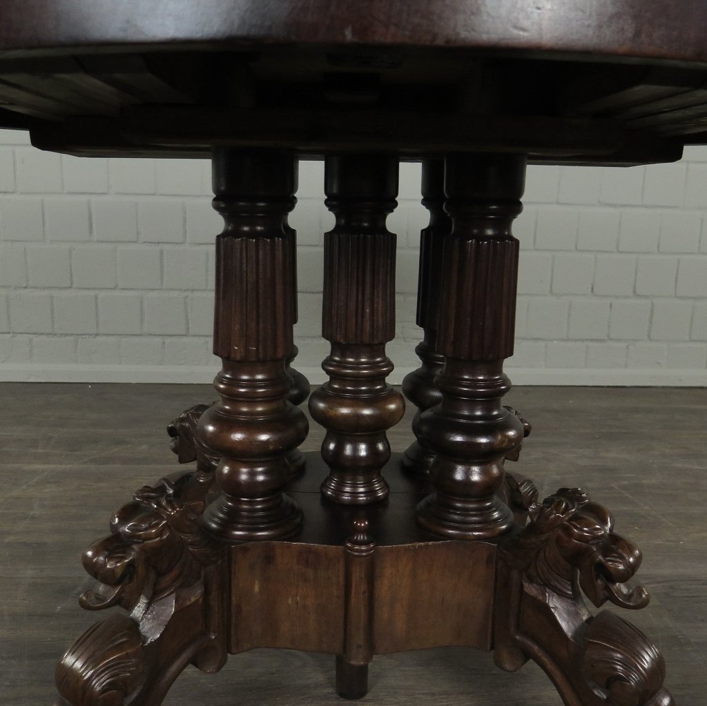 Esstisch Kulissentisch 1,13 m Gründerzeit 1880 Mahagoni