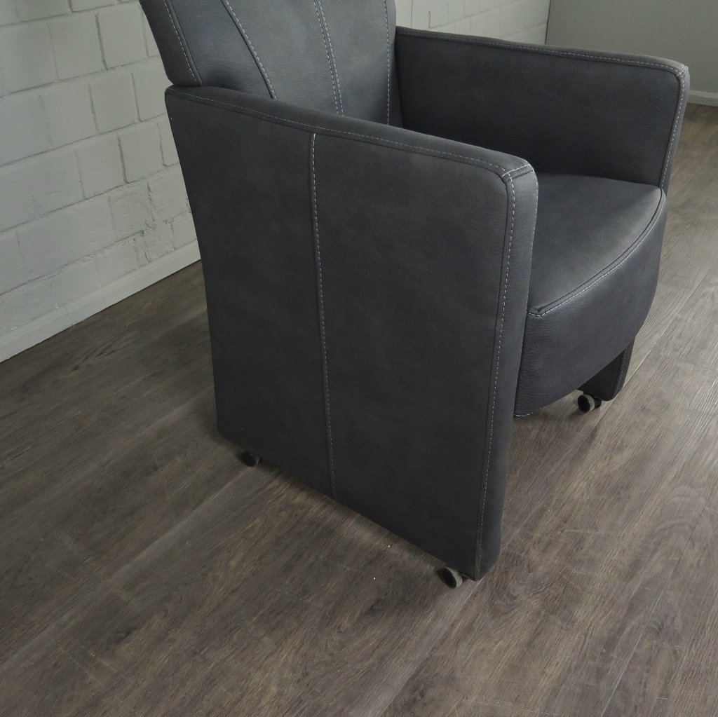 Stuhl / Sessel auf Rollen Grau Setpreis