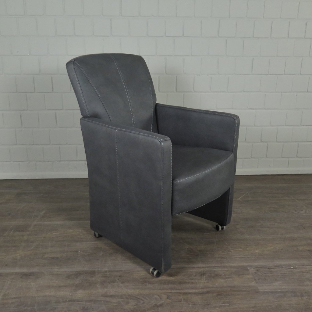 Stuhl / Sessel auf Rollen Grau Setpreis