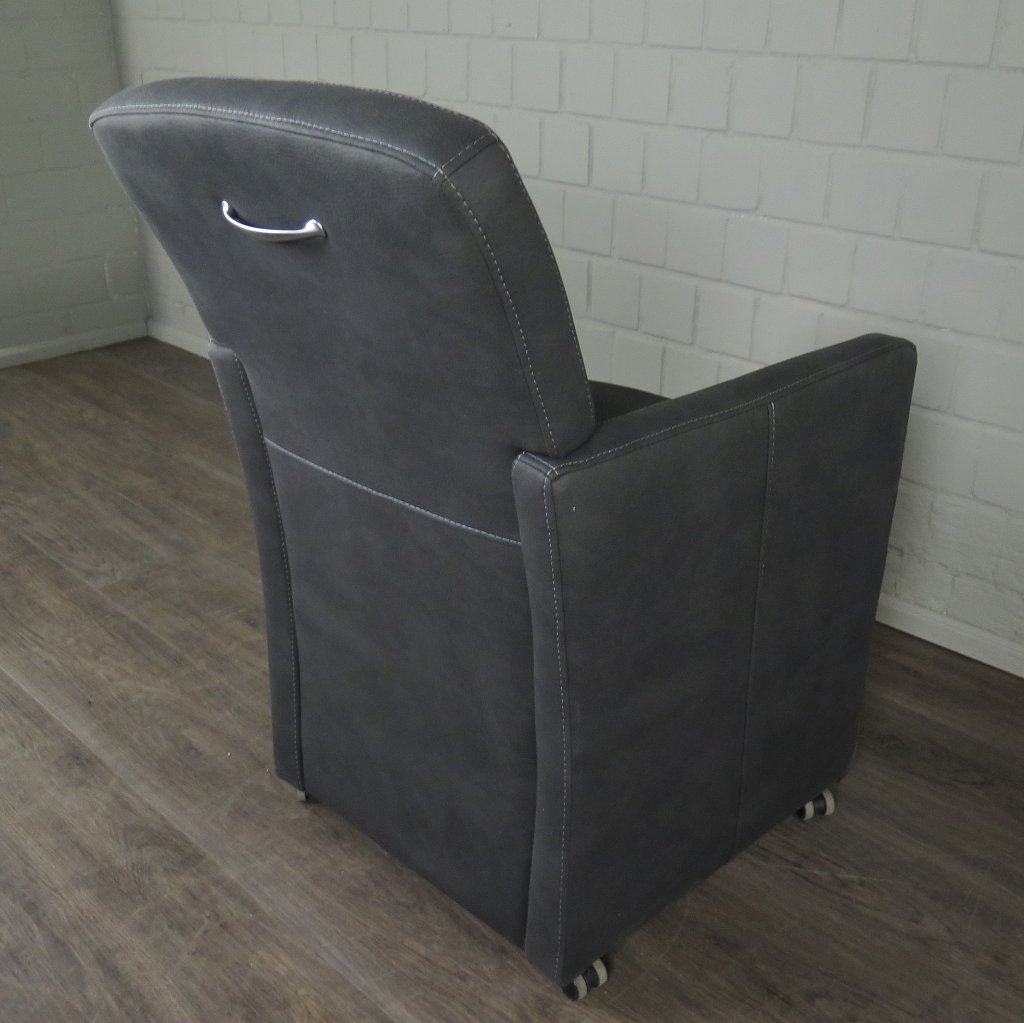 Stuhl / Sessel auf Rollen Grau Setpreis