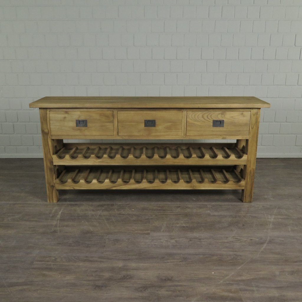 Weinschrank Weinregal Flaschenregal Teakholz 1,70 m