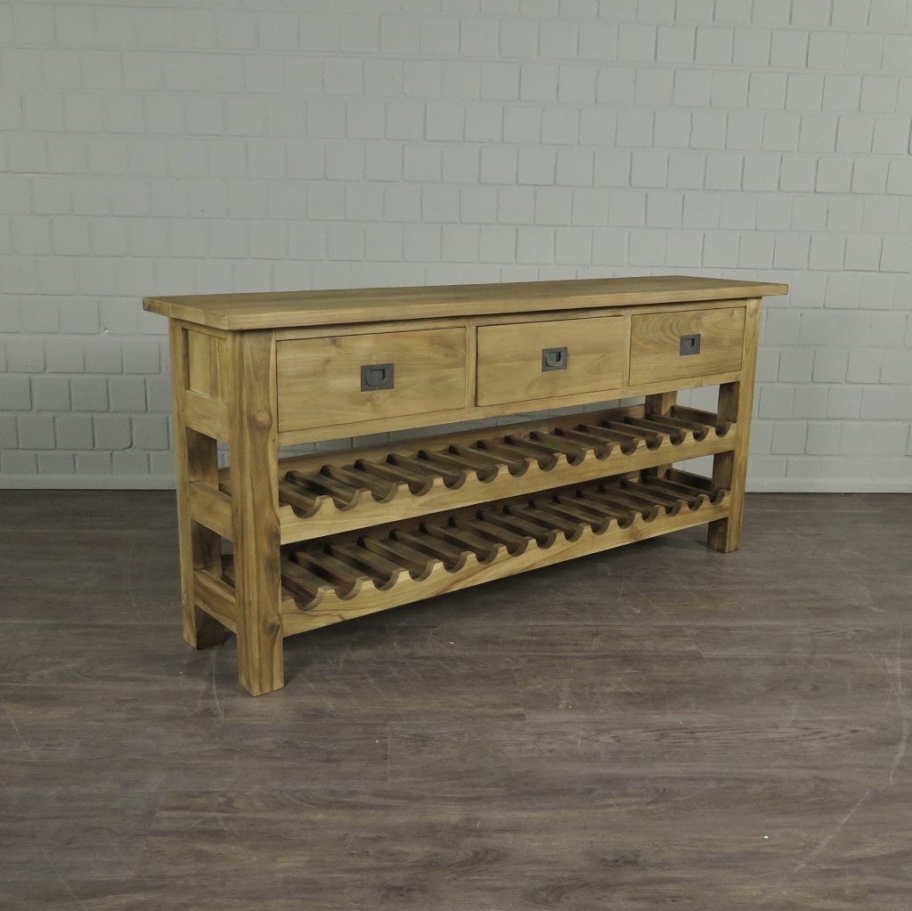 Weinschrank Weinregal Flaschenregal Teakholz 1,70 m