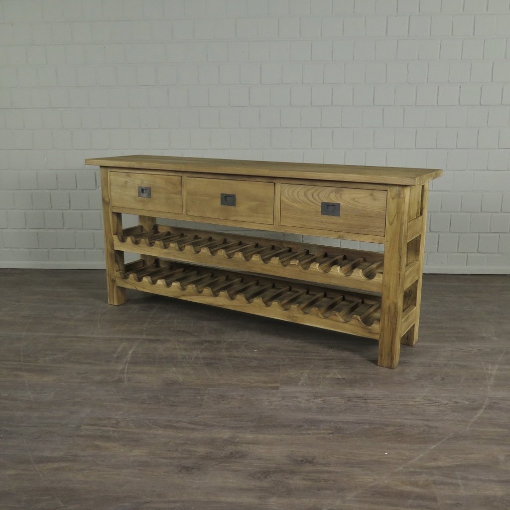 Weinschrank Weinregal Flaschenregal Teakholz 1,70 m