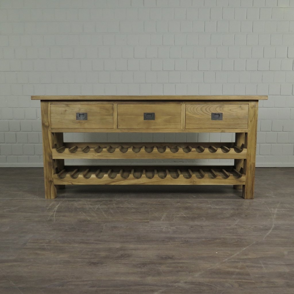 Weinschrank Weinregal Flaschenregal Teakholz 1,70 m