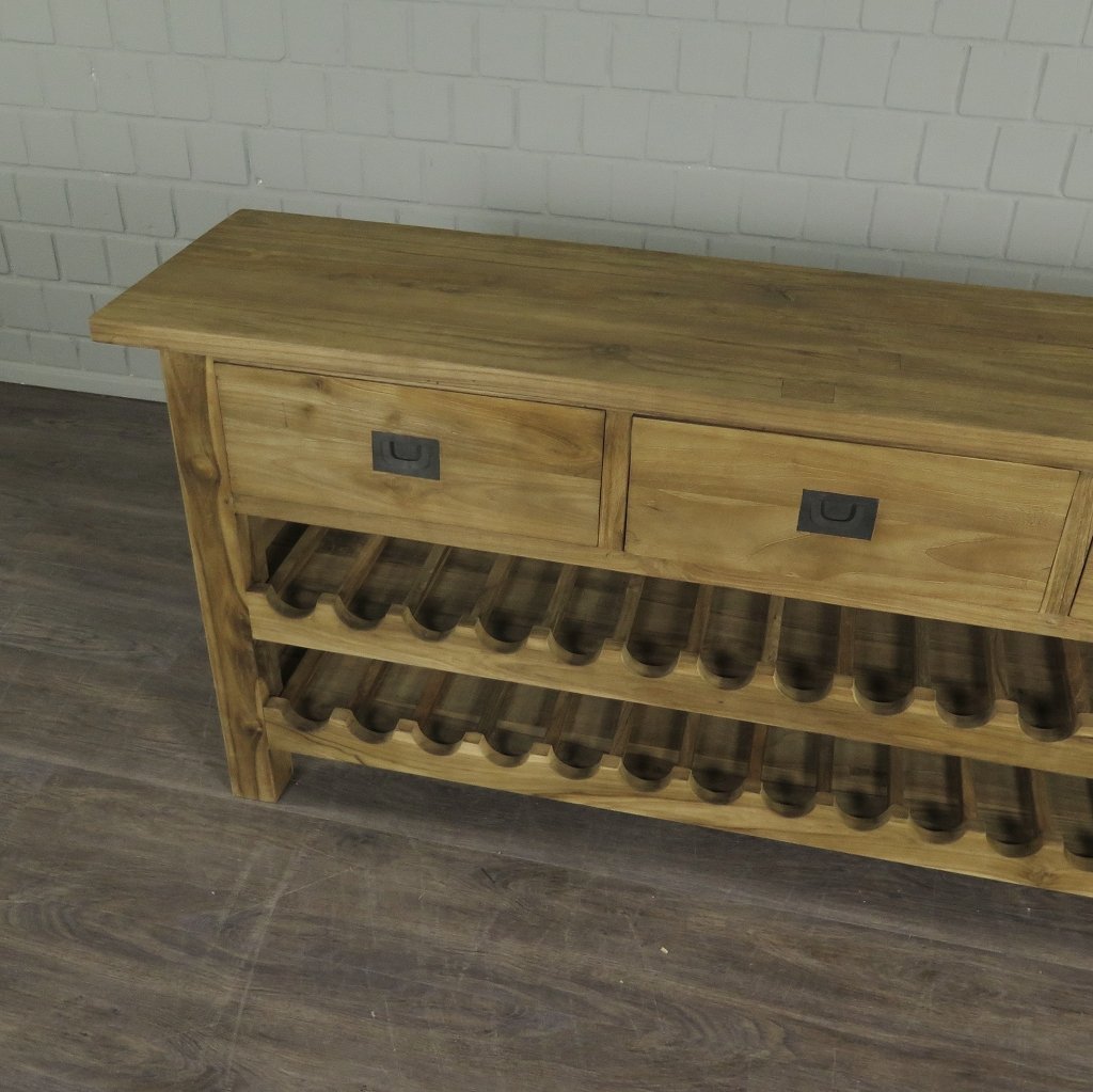 Weinschrank Weinregal Flaschenregal Teakholz 1,70 m