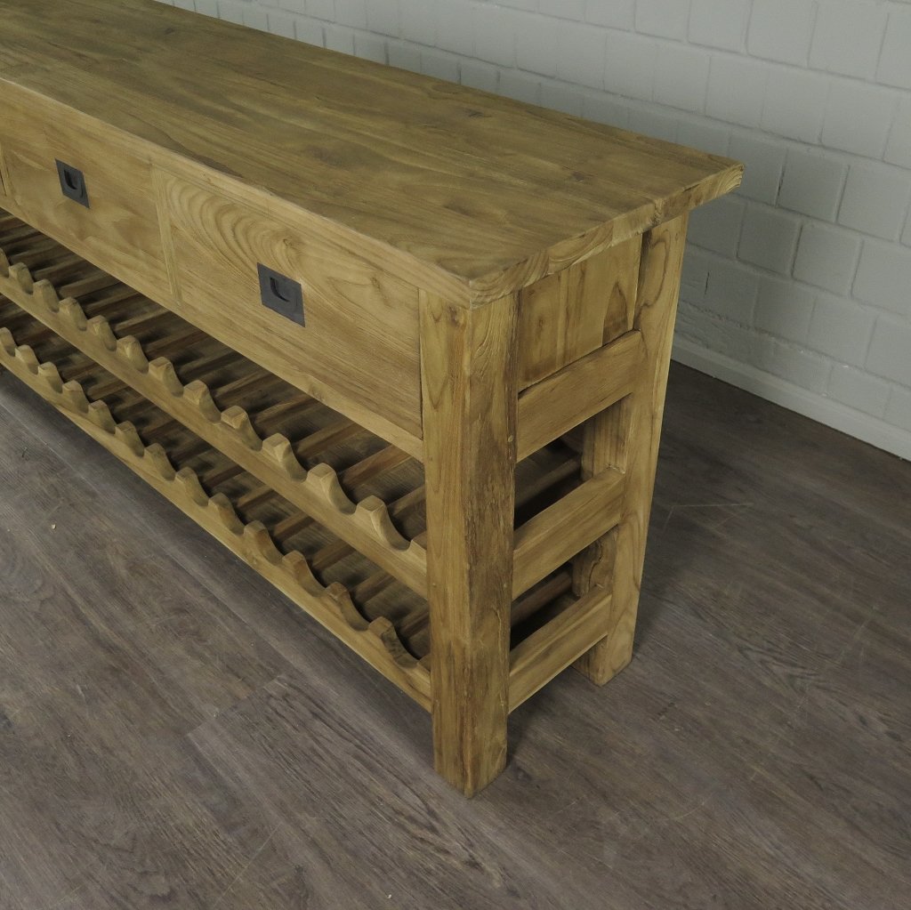 Weinschrank Weinregal Flaschenregal Teakholz 1,70 m