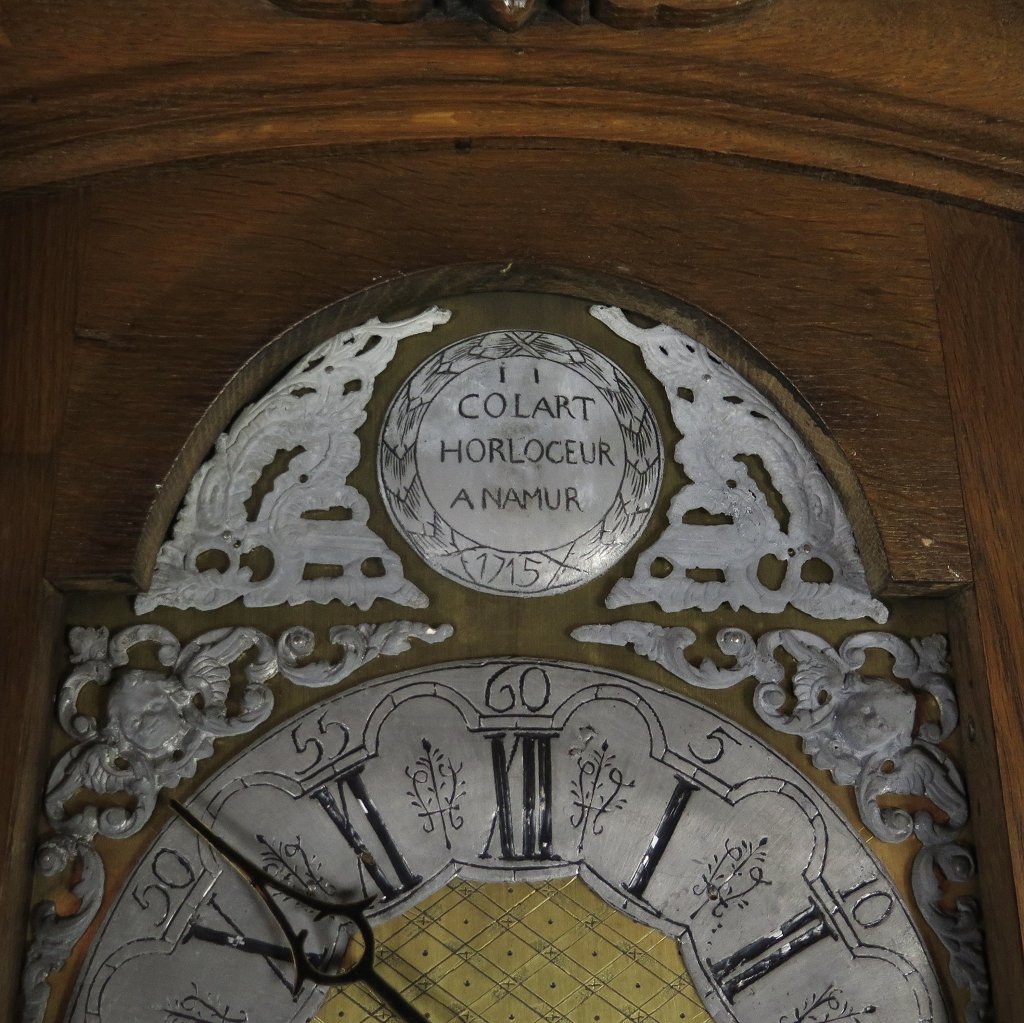 Vitrine mit Uhr Schrank Neubarock Eiche 1,90 m