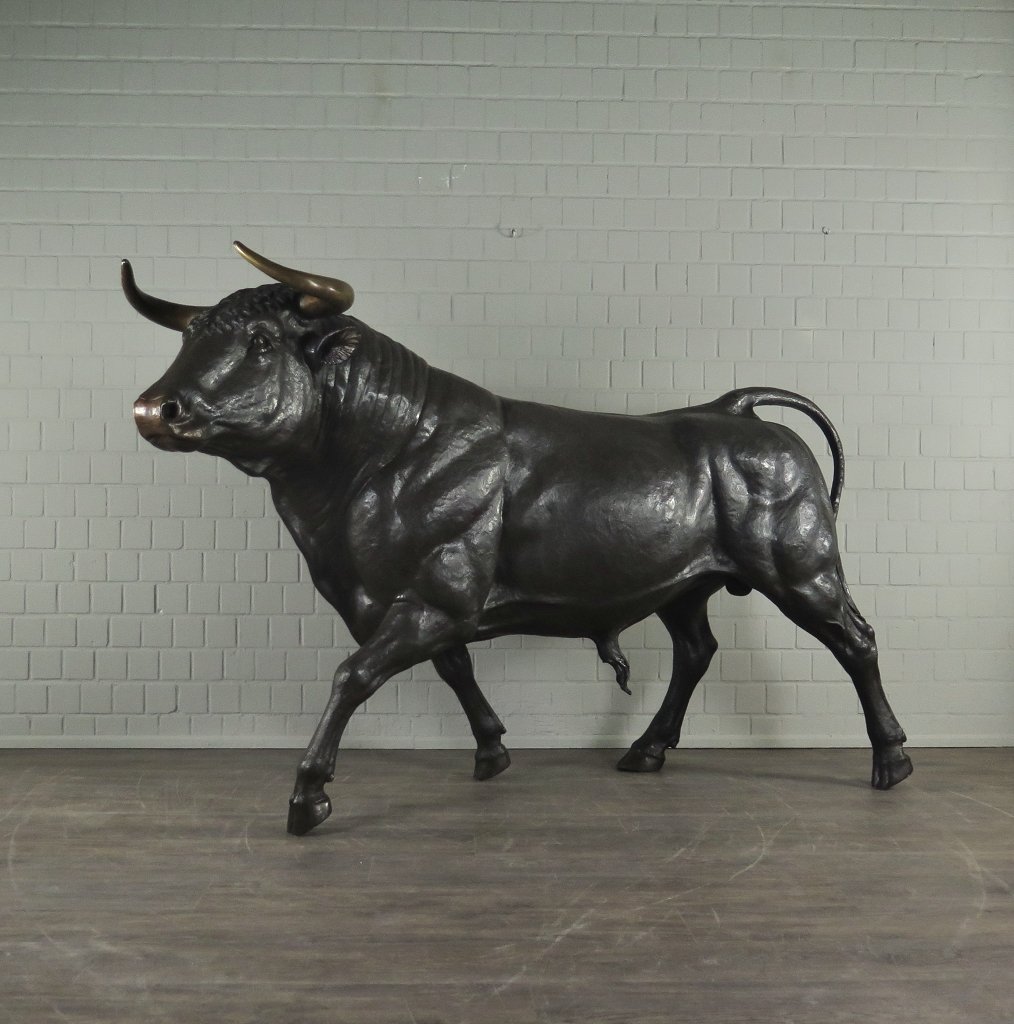 Skulptur Dekoration Stier Bronze 1,60 m