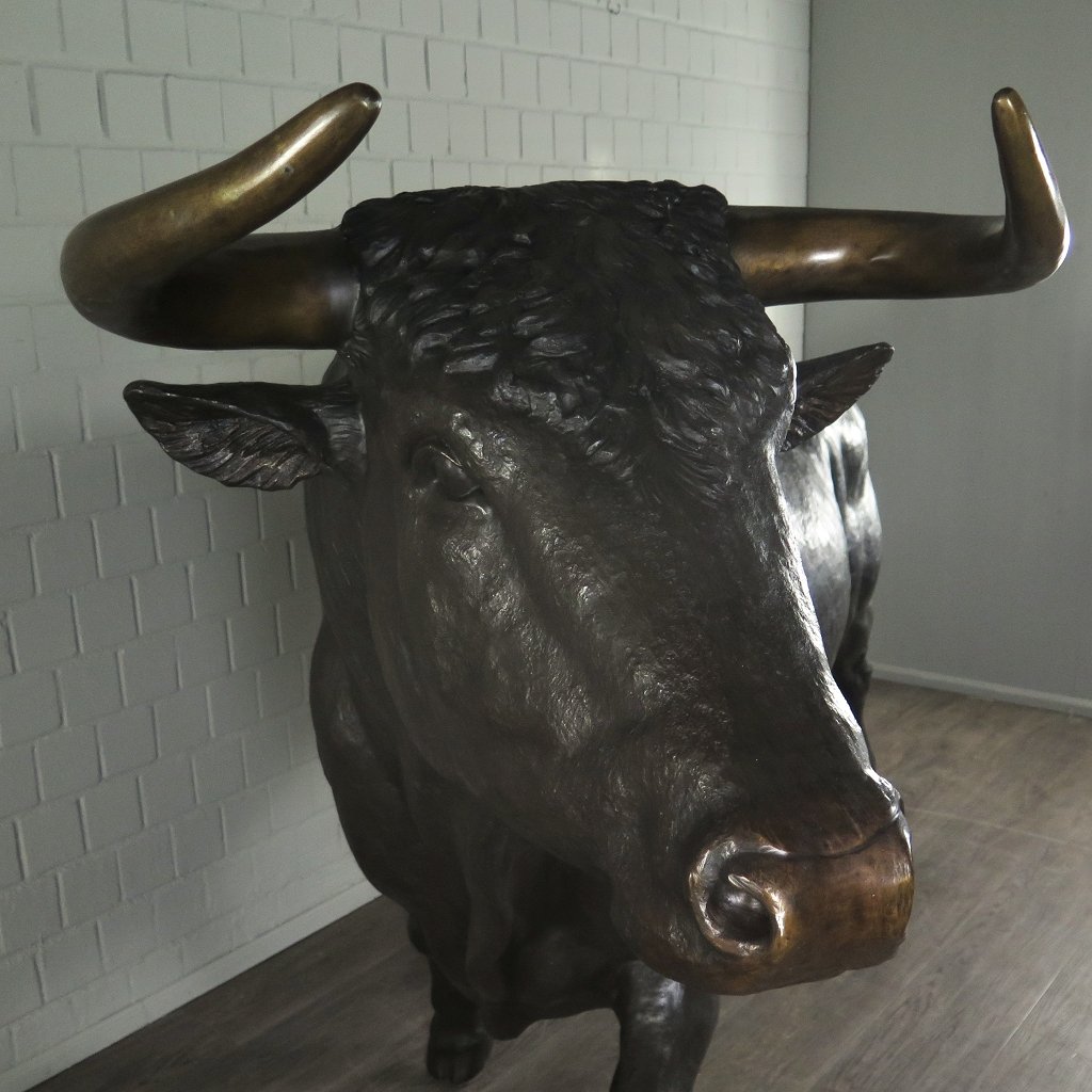 Skulptur Dekoration Stier Bronze 1,60 m