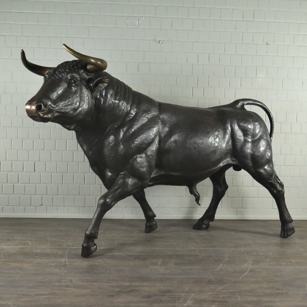 Skulptur Dekoration Stier Bronze 1,60 m