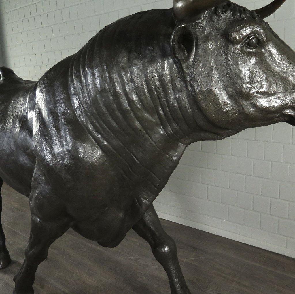 Skulptur Dekoration Stier Bronze 1,60 m
