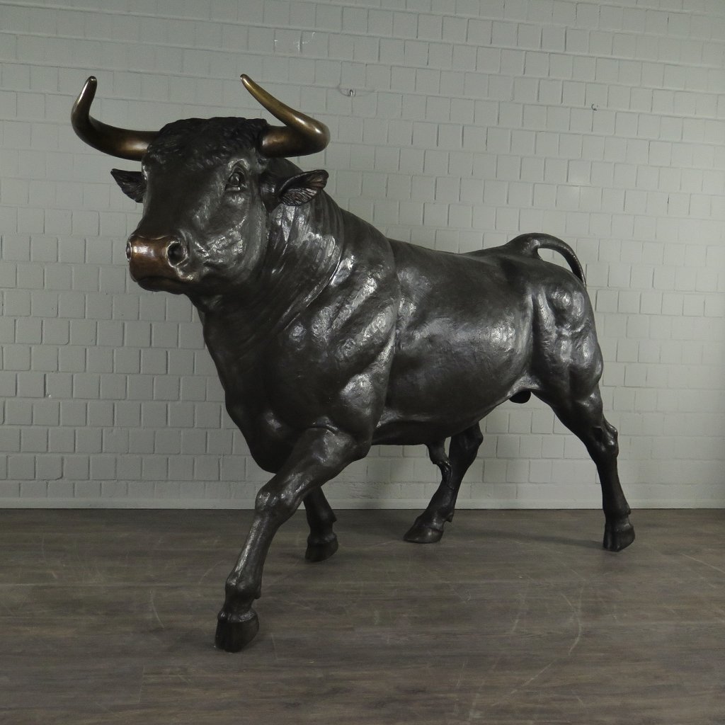 Skulptur Dekoration Stier Bronze 1,60 m