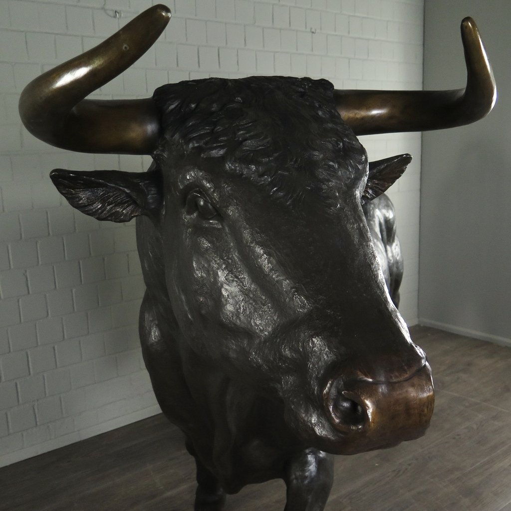 Skulptur Dekoration Stier Bronze 1,60 m