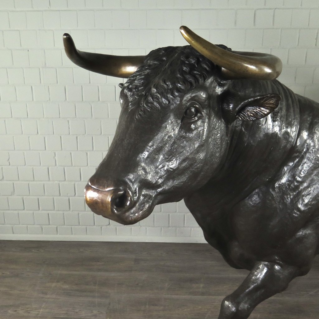 Skulptur Dekoration Stier Bronze 1,60 m