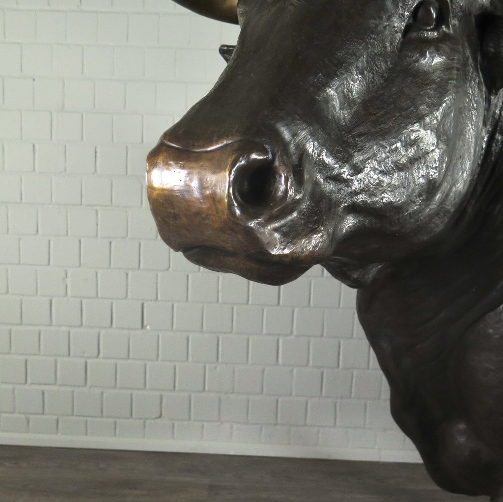 Skulptur Dekoration Stier Bronze 1,60 m