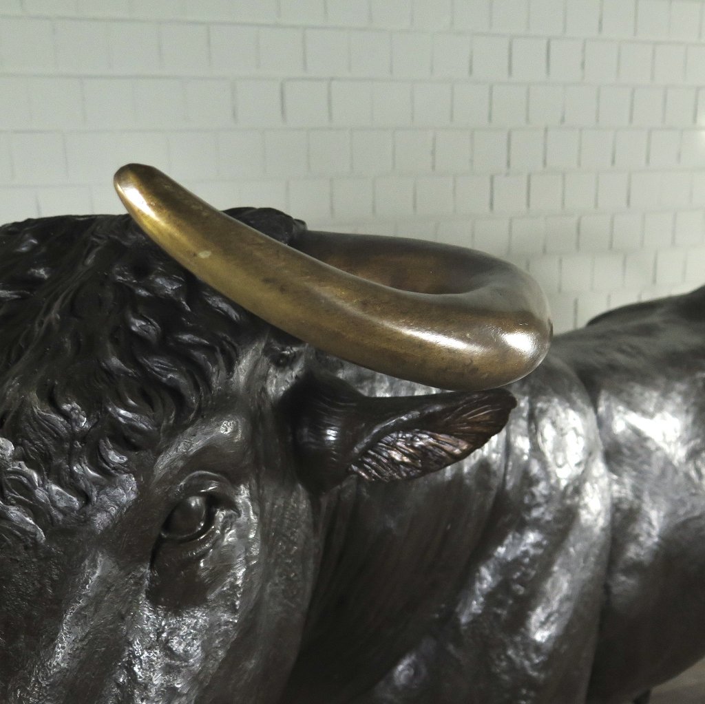 Skulptur Dekoration Stier Bronze 1,60 m