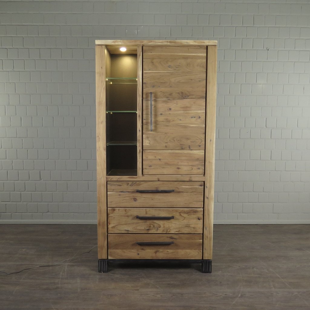 Vitrine Schrank Teakholz 0,95 m