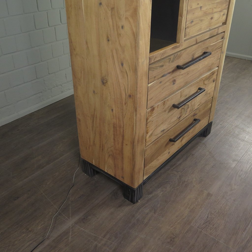 Vitrine Schrank Teakholz 0,95 m