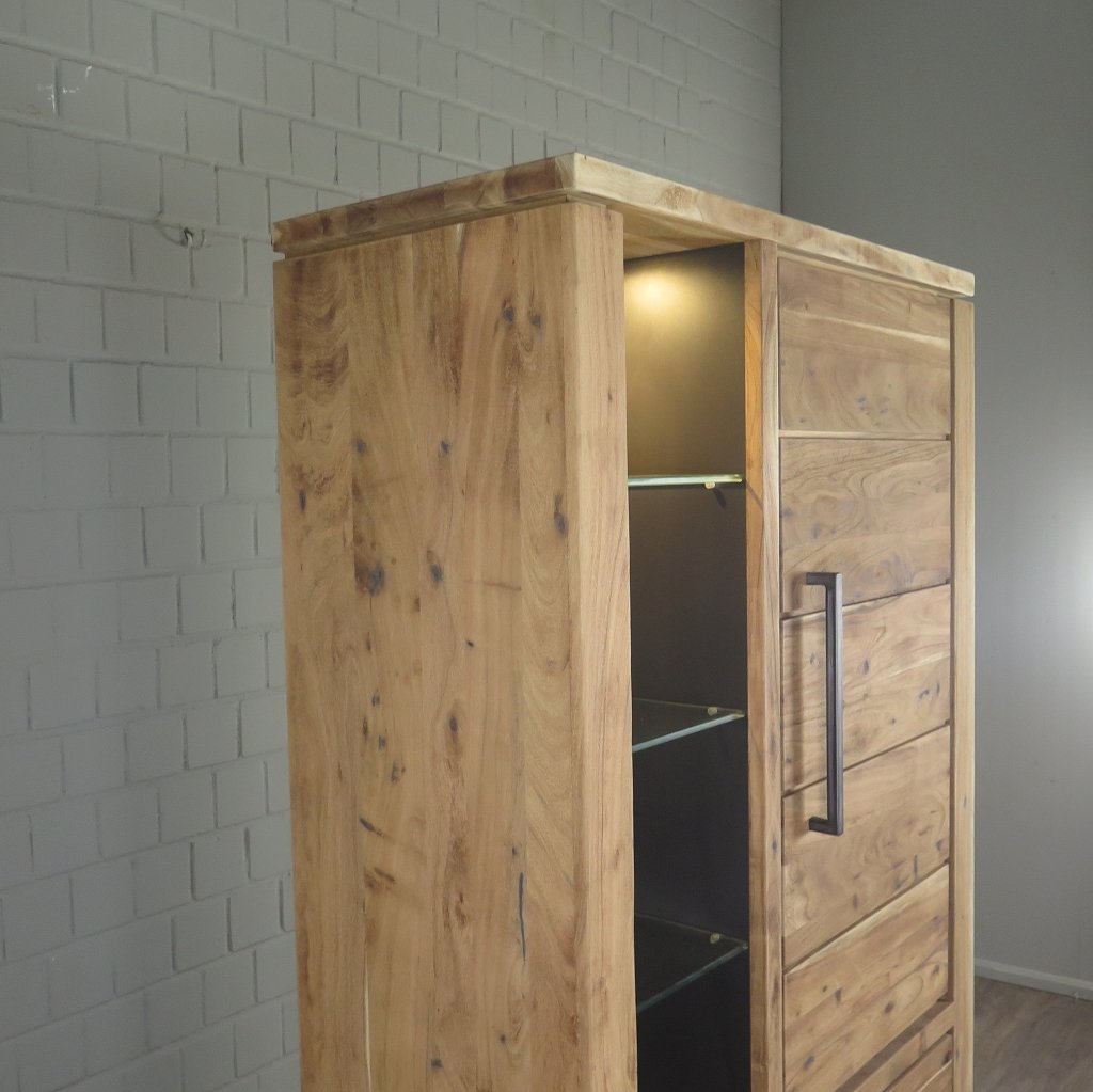 Vitrine Schrank Teakholz 0,95 m