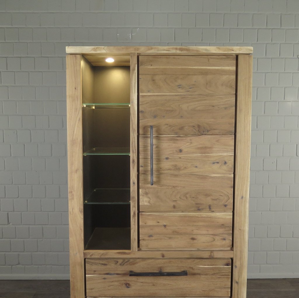 Vitrine Schrank Teakholz 0,95 m