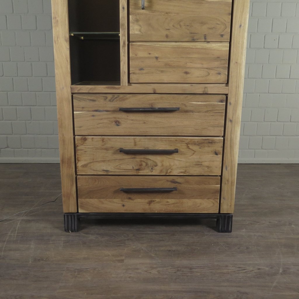 Vitrine Schrank Teakholz 0,95 m