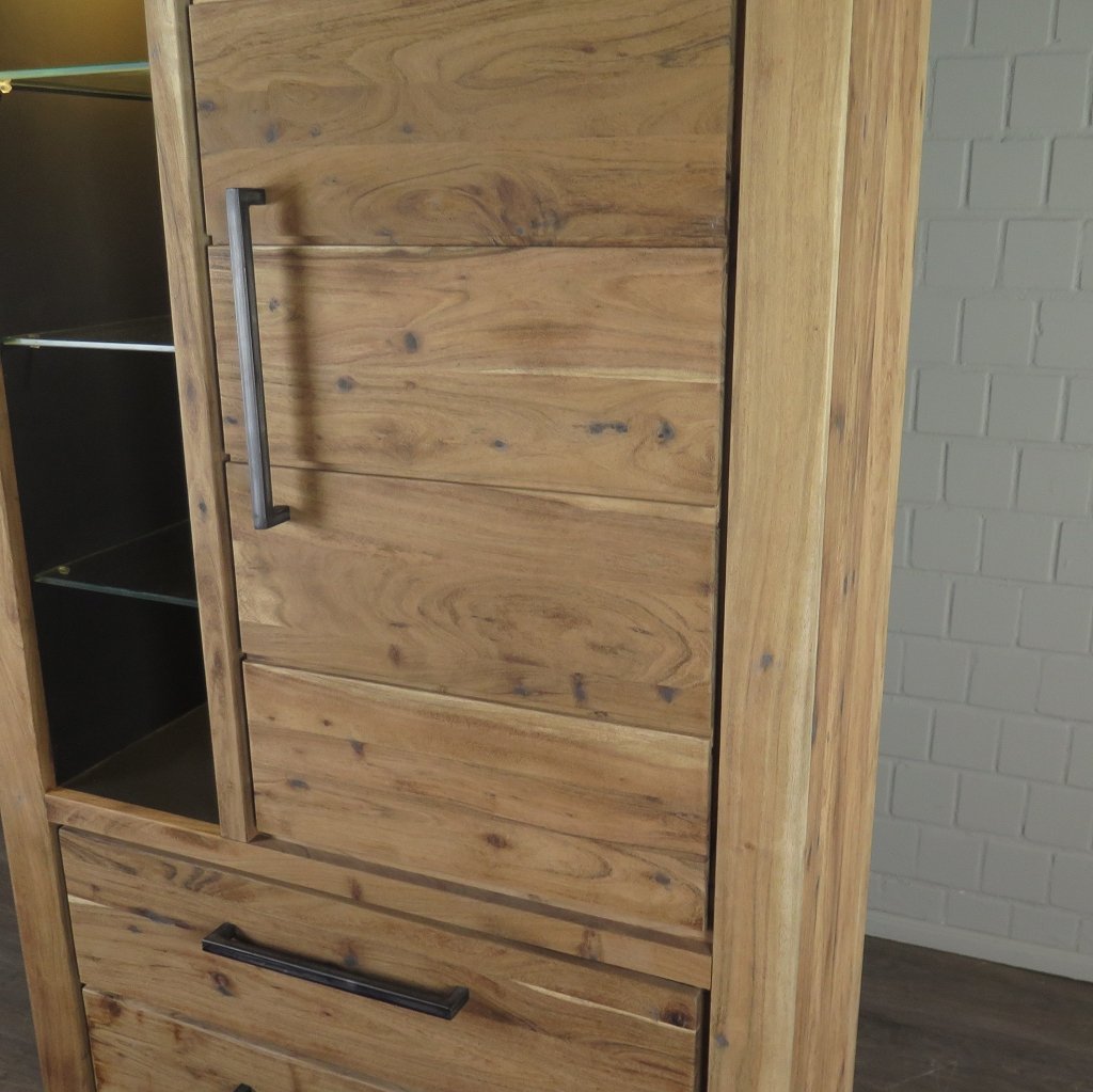 Vitrine Schrank Teakholz 0,95 m