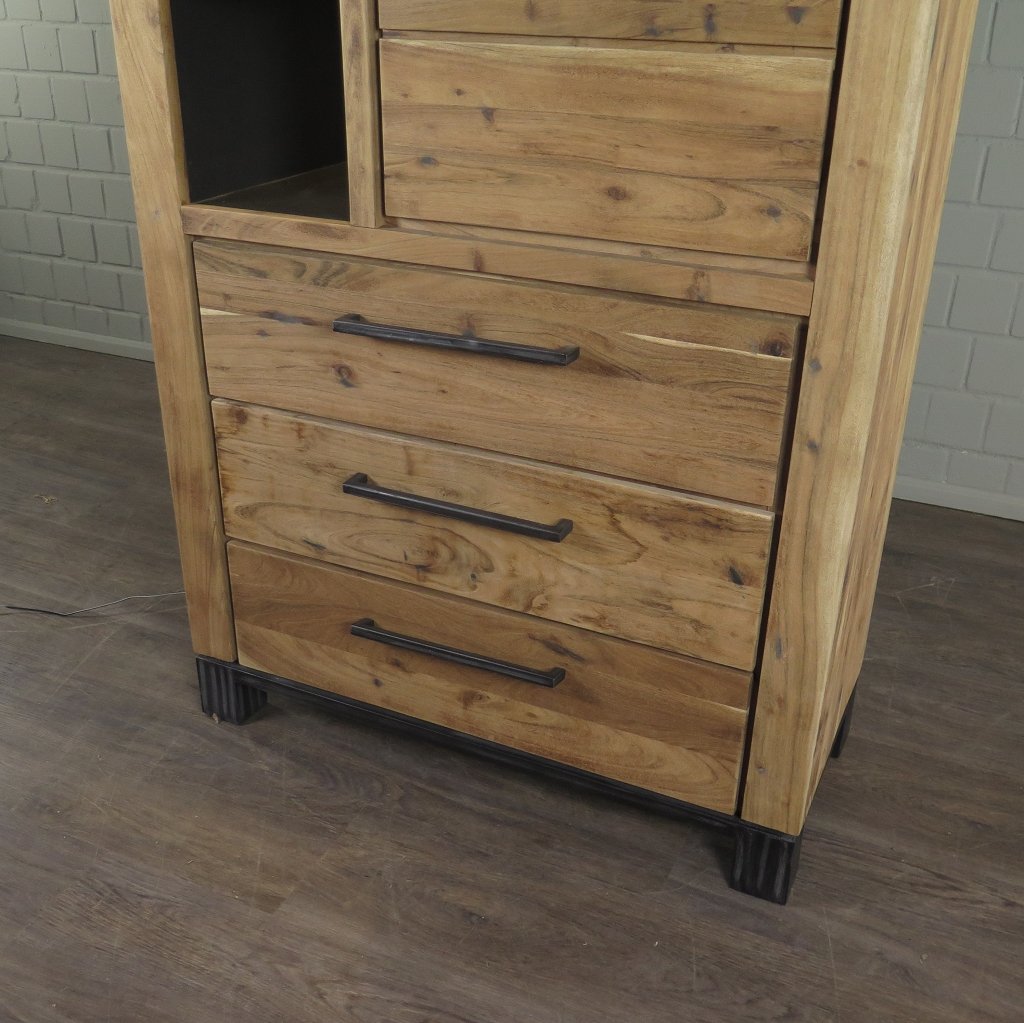 Vitrine Schrank Teakholz 0,95 m
