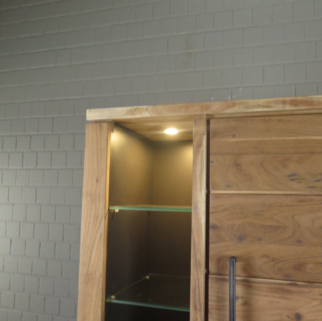 Vitrine Schrank Teakholz 0,95 m