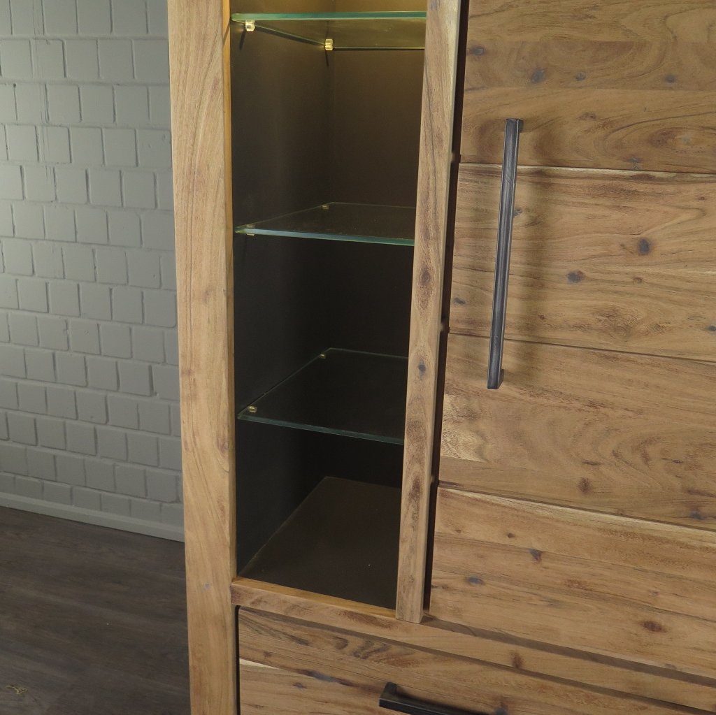 Vitrine Schrank Teakholz 0,95 m