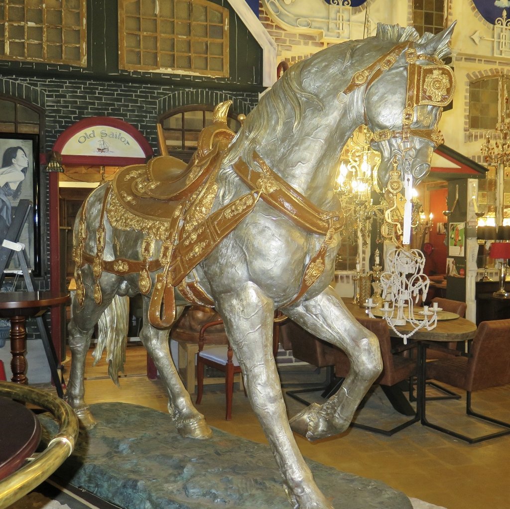 Skulptur Dekoration Set Pferde Bronze 2,10 m