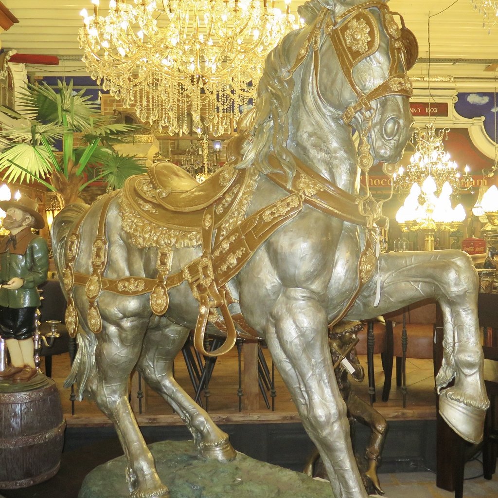Skulptur Dekoration Set Pferde Bronze 2,10 m