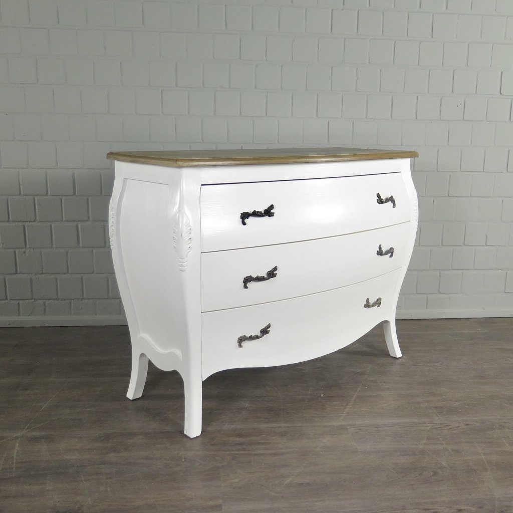 Kommode Barockstil Weiß 1,20 m